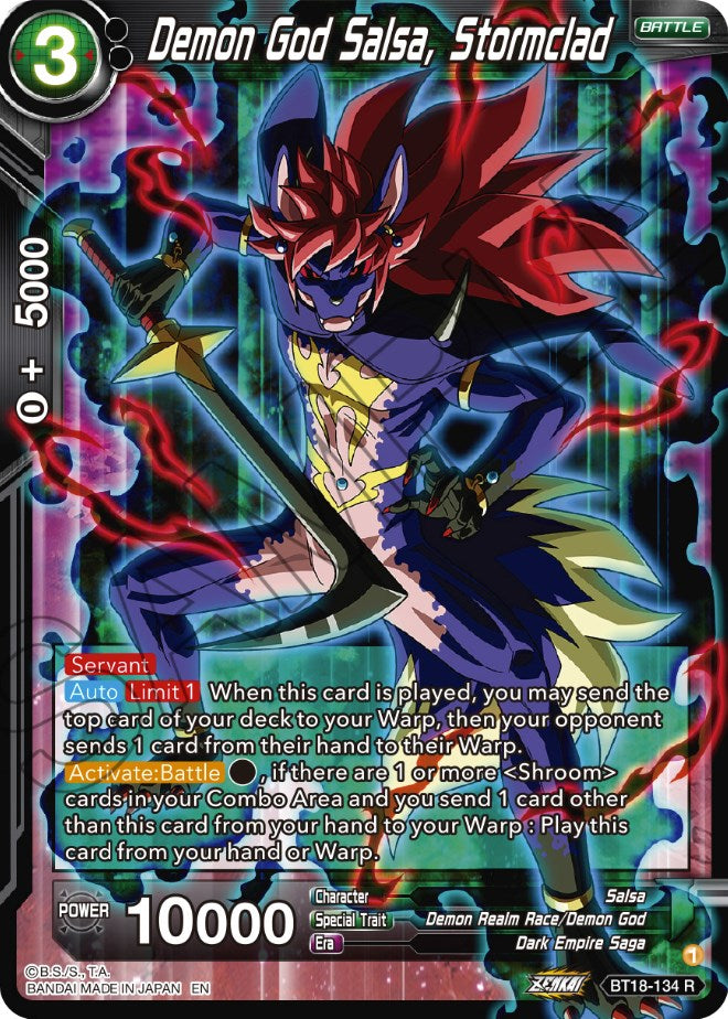 Demon God Salsa, Stormclad (BT18-134) [Dawn of the Z-Legends] | The Time Vault CA