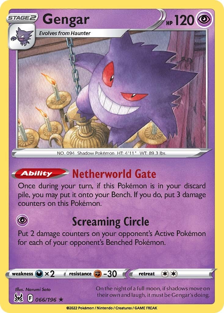 Gengar (066/196) (Theme Deck Exclusive) [Sword & Shield: Lost Origin] | The Time Vault CA