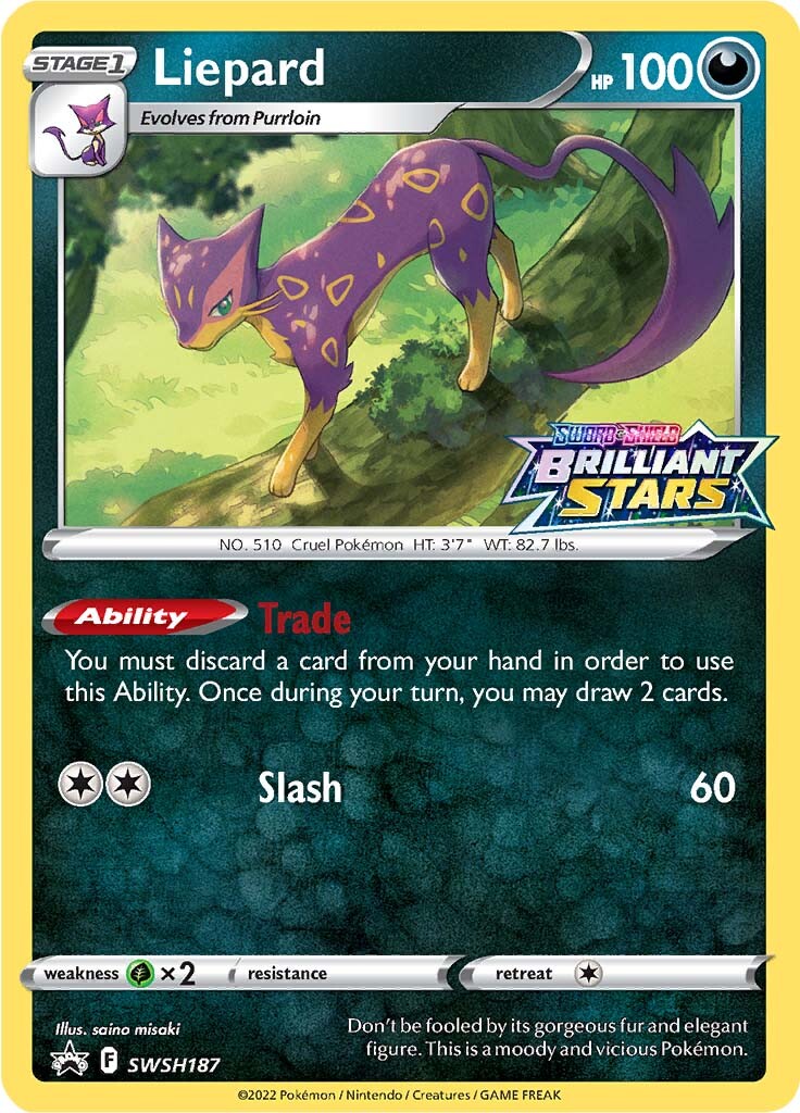 Liepard (SWSH187) (Prerelease Promo) [Sword & Shield: Black Star Promos] | The Time Vault CA