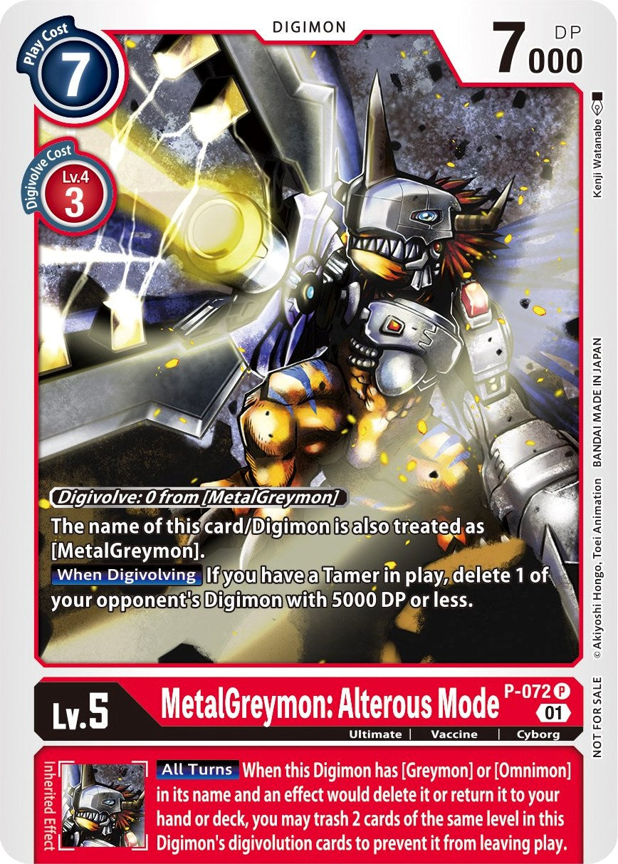 MetalGreymon: Alterous Mode [P-072] (Update Pack) [Promotional Cards] | The Time Vault CA