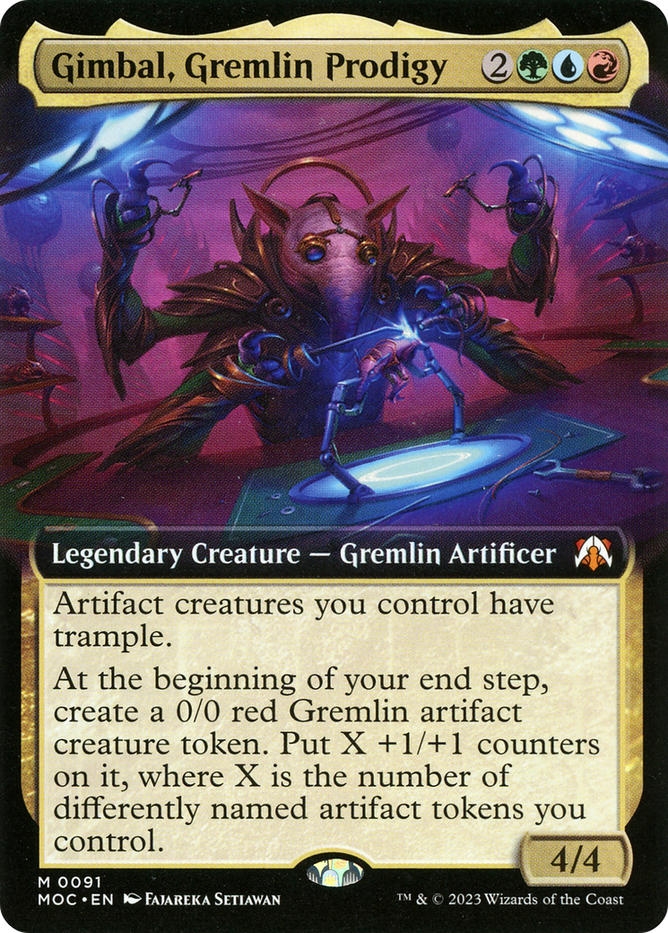 Gimbal, Gremlin Prodigy (Extended Art) [March of the Machine Commander] | The Time Vault CA