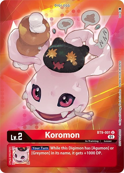 Koromon [BT9-001] (Alternative Art - Box Topper) [X Record] | The Time Vault CA