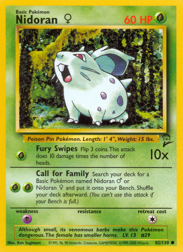 Nidoran (82/130) (Female) [Base Set 2] | The Time Vault CA