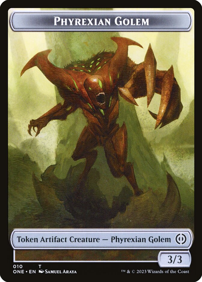 Phyrexian Goblin // Phyrexian Golem Double-Sided Token [Phyrexia: All Will Be One Tokens] | The Time Vault CA