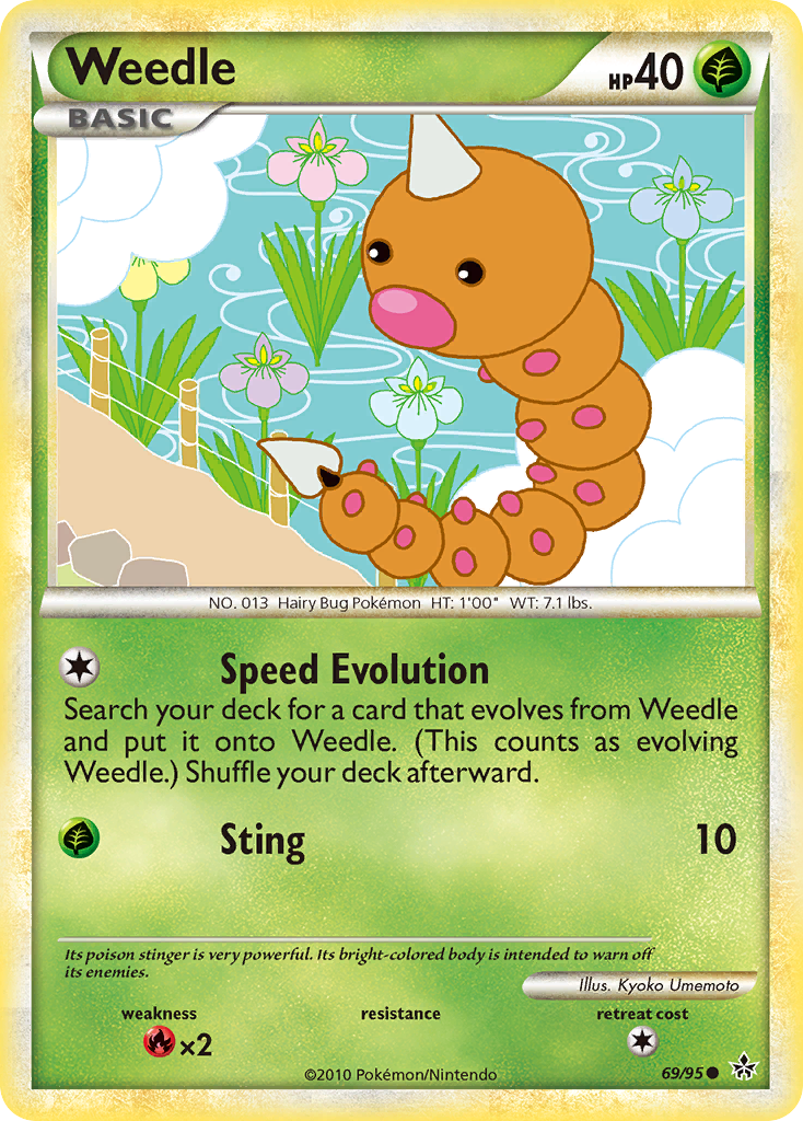 Weedle (69/95) [HeartGold & SoulSilver: Unleashed] | The Time Vault CA