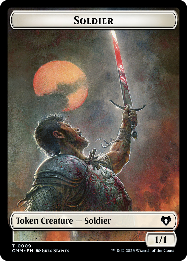 Soldier // Elephant Double-Sided Token [Commander Masters Tokens] | The Time Vault CA