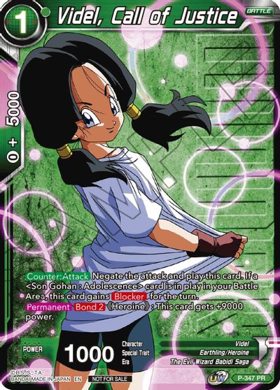 Videl, Call of Justice (Winner Stamped) (P-347) [Tournament Promotion Cards] | The Time Vault CA