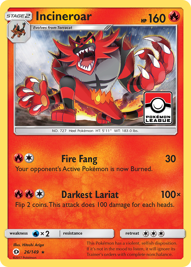 Incineroar (26/149) [Sun & Moon: Base Set] | The Time Vault CA