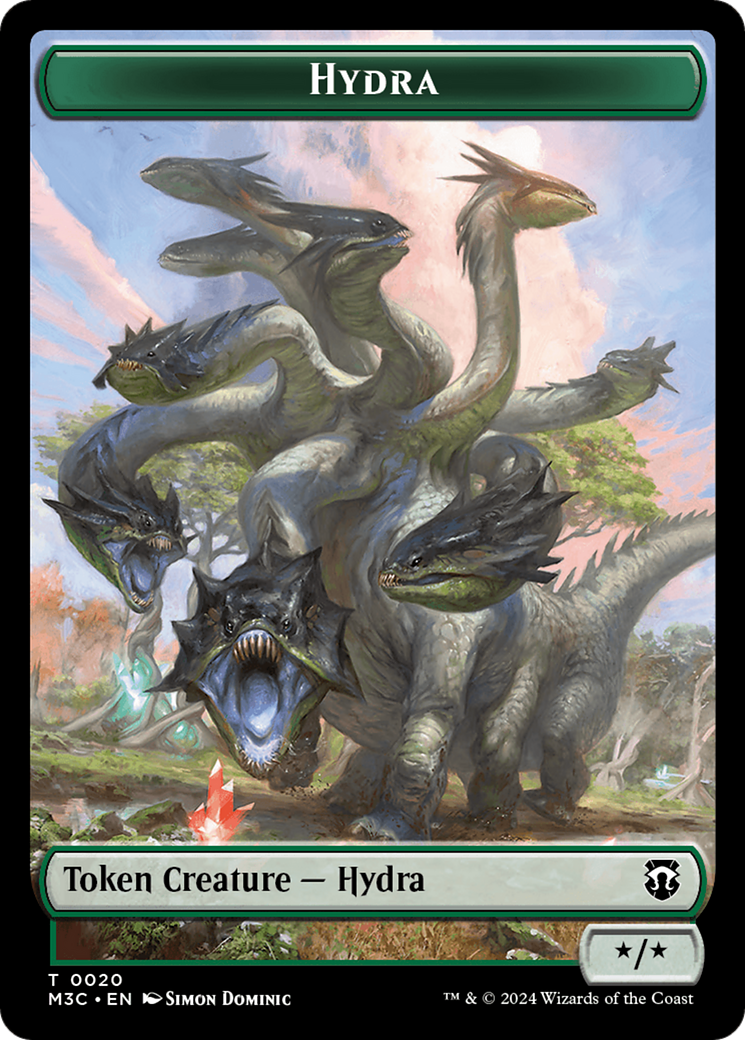Hydra (Ripple Foil) // Boar Double-Sided Token [Modern Horizons 3 Commander Tokens] | The Time Vault CA