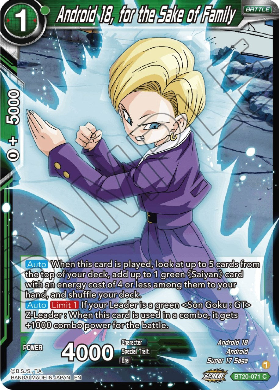 Android 18, for the Sake of Family (BT20-071) [Power Absorbed] | The Time Vault CA