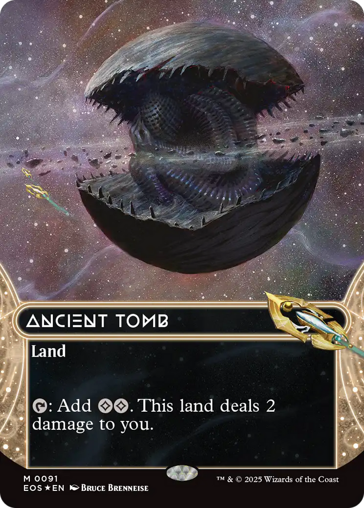 Ancient Tomb (0091) (Borderless) (Galaxy Foil) [Edge of Eternities: Stellar Sights] | The Time Vault CA