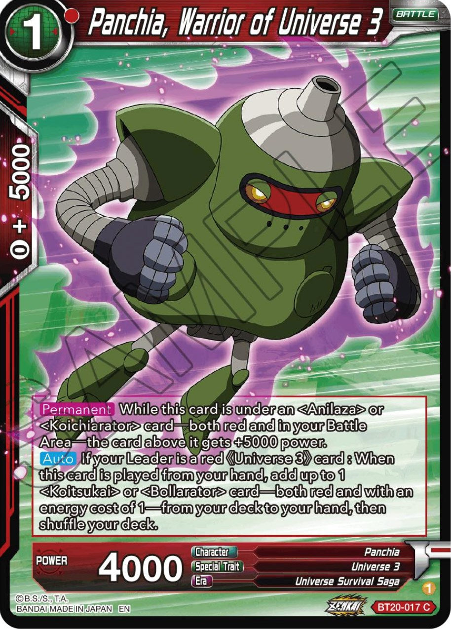 Panchia, Warrior of Universe 3 (BT20-017) [Power Absorbed] | The Time Vault CA
