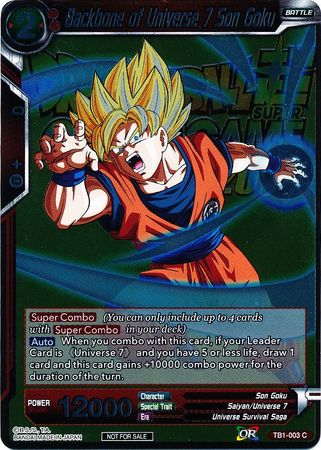 Backbone of Universe 7 Son Goku (Metallic Foil) (Event Pack 2018) (TB1-003) [Promotion Cards] | The Time Vault CA