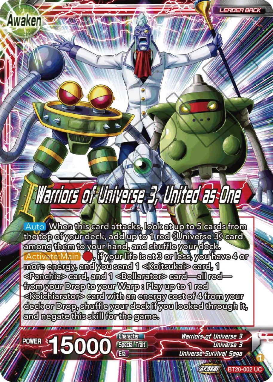 Paparoni // Warriors of Universe 3, United as One (BT20-002) [Power Absorbed] | The Time Vault CA