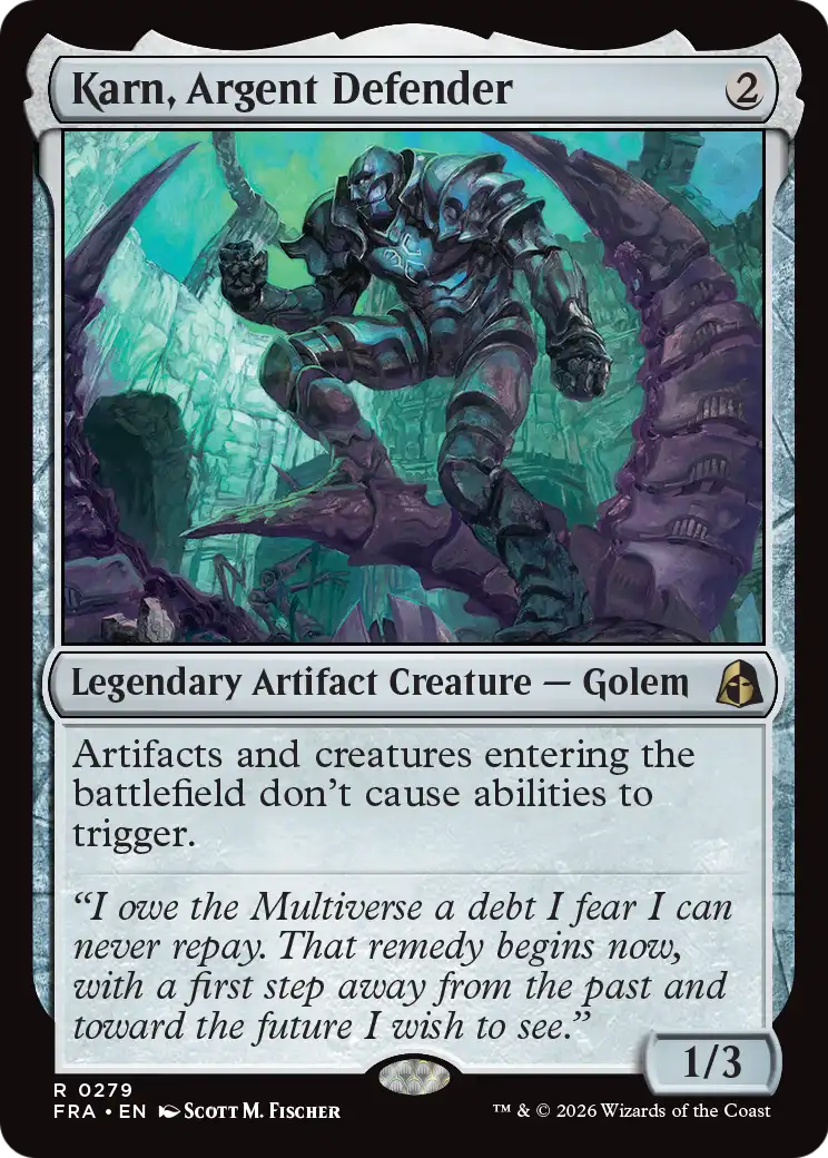 Karn, Argent Defender [Reality Fracture] | The Time Vault CA