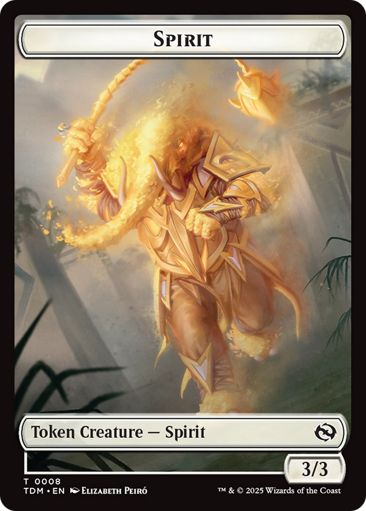 Spirit (0008) // Spirit (0009) Double-Sided Token [Tarkir: Dragonstorm Tokens] | The Time Vault CA
