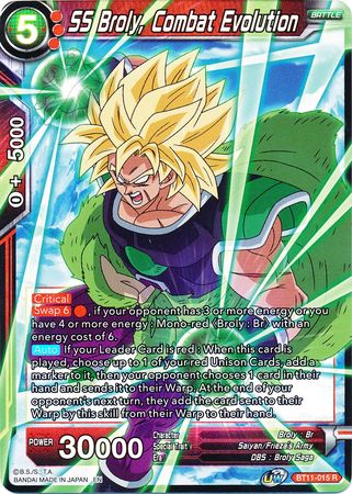 SS Broly, Combat Evolution (BT11-015) [Vermilion Bloodline 2nd Edition] | The Time Vault CA