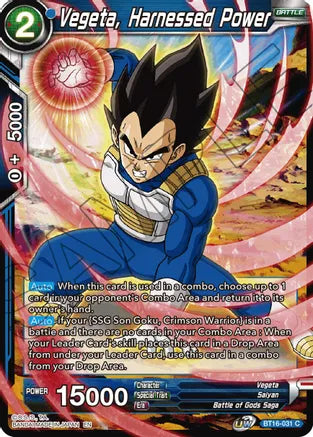 Vegeta, Harnessed Power (BT16-031) [Realm of the Gods] | The Time Vault CA