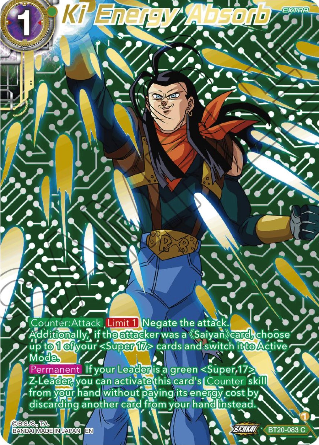 Ki Energy Absorb (Gold-Stamped) (BT20-083) [Power Absorbed] | The Time Vault CA