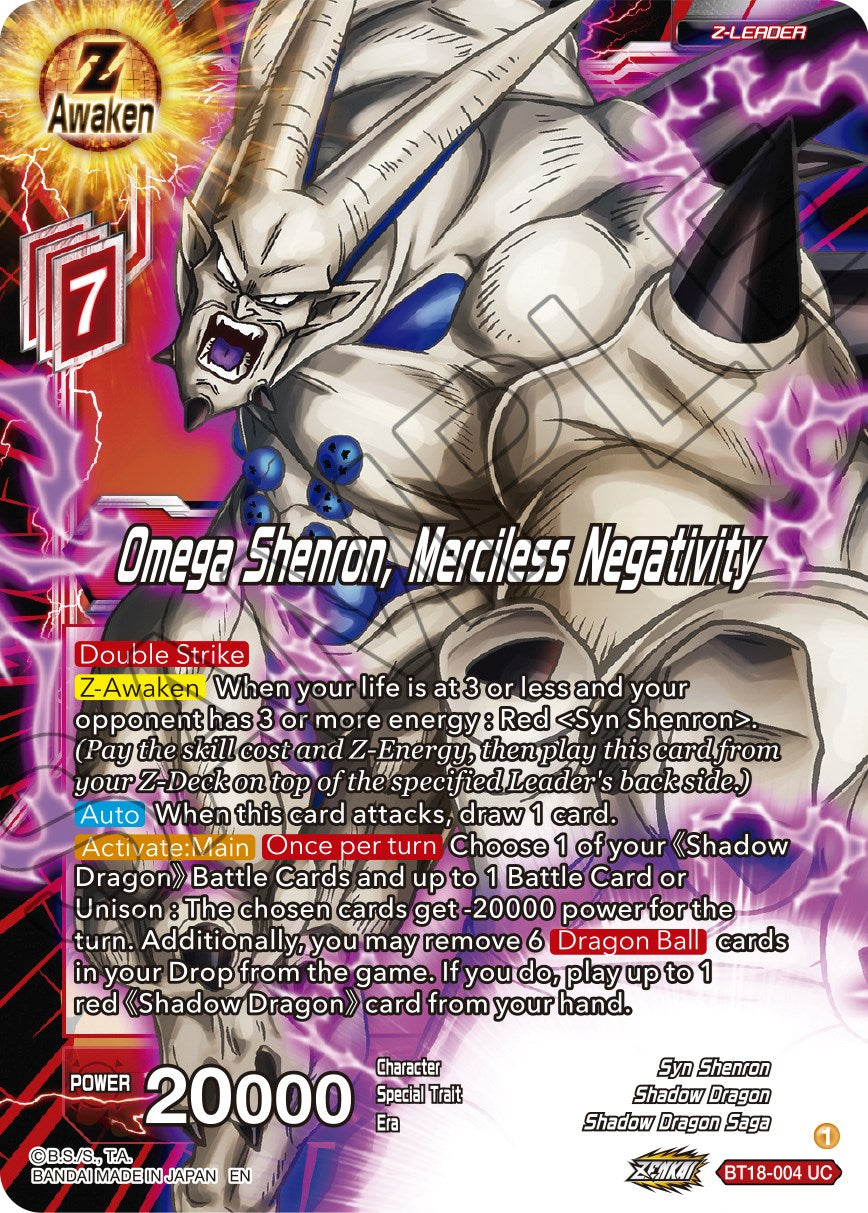 Omega Shenron, Merciless Negativity (BT18-004) [Dawn of the Z-Legends] | The Time Vault CA