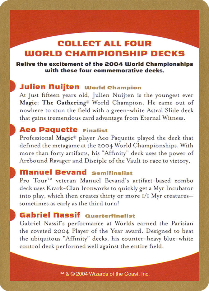 2004 World Championships Ad [World Championship Decks 2004] | The Time Vault CA