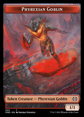 Rebel // Phyrexian Goblin Double-Sided Token [Phyrexia: All Will Be One Tokens] | The Time Vault CA