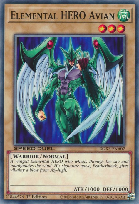 Elemental HERO Avian [SGX3-ENA02] Common | The Time Vault CA