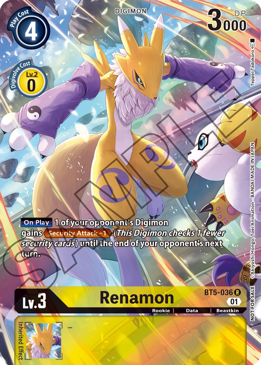 Renamon [BT5-036] (Tamer's Card Set 1) [Battle of Omni Promos] | The Time Vault CA