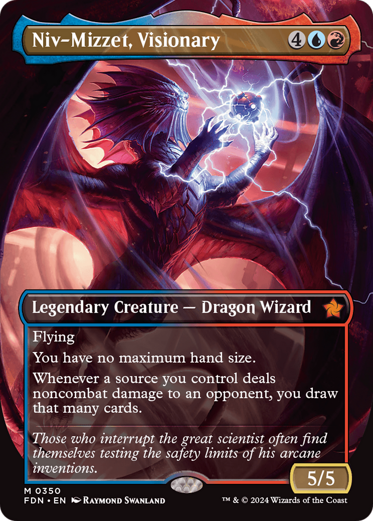 Niv-Mizzet, Visionary (Borderless) [Foundations] | The Time Vault CA