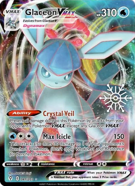 Glaceon VMAX (041/203) (Holiday Calendar) [Sword & Shield: Evolving Skies] | The Time Vault CA