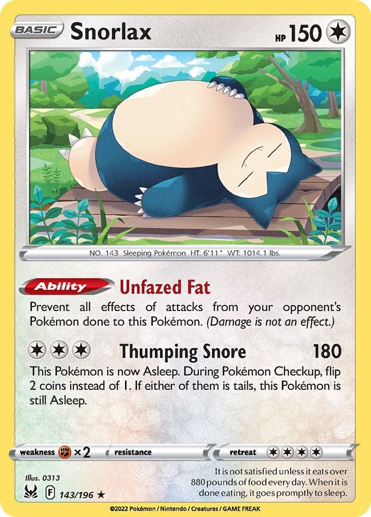 Snorlax (143/196) [Sword & Shield: Lost Origin] | The Time Vault CA