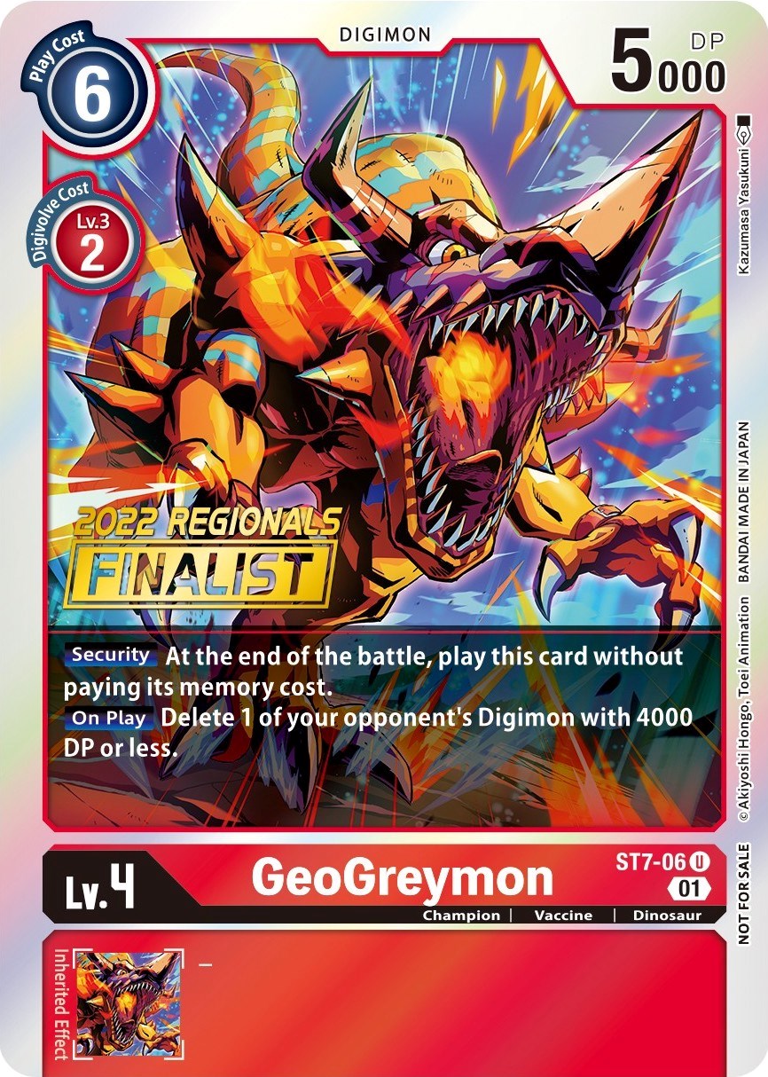 GeoGreymon [ST7-06] (2022 Championship Offline Regional) (Online Finalist) [Starter Deck: Gallantmon Promos] | The Time Vault CA