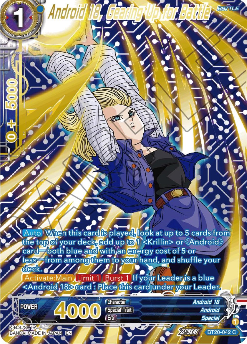 Android 18, Gearing Up for Battle (Gold-Stamped) (BT20-042) [Power Absorbed] | The Time Vault CA