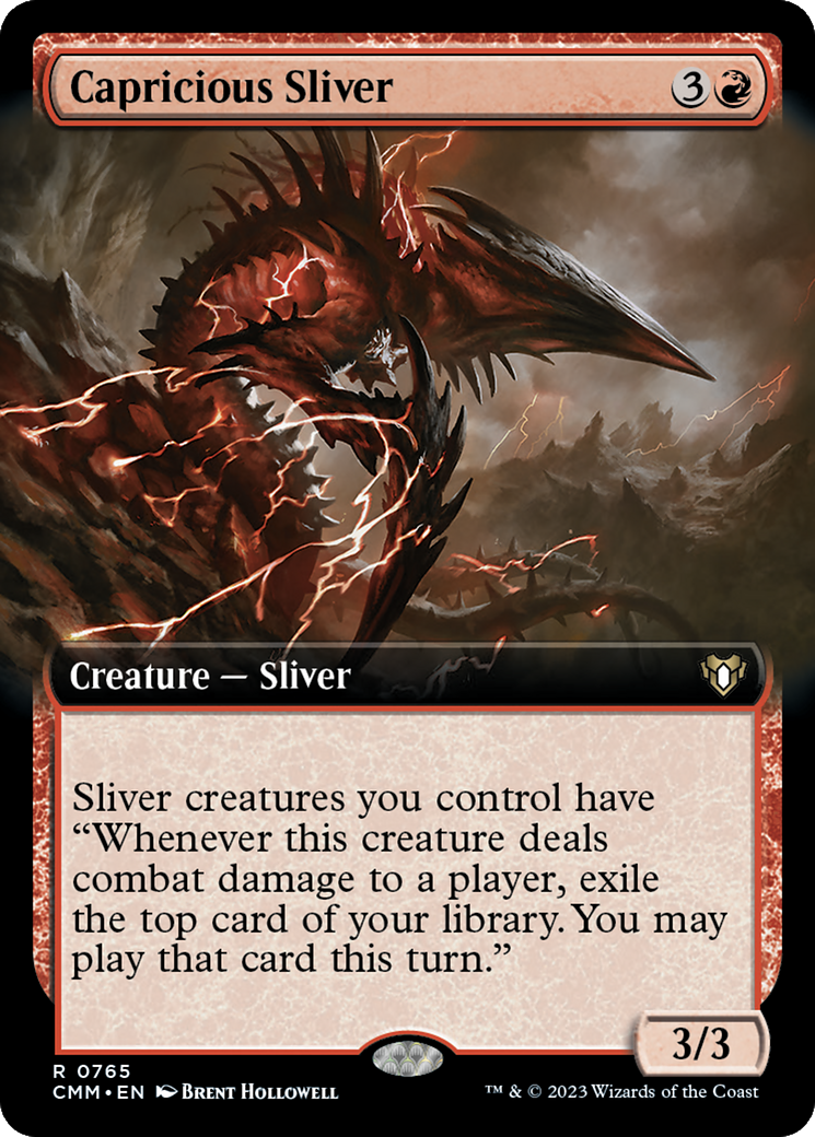 Capricious Sliver (Extended Art) [Commander Masters] | The Time Vault CA