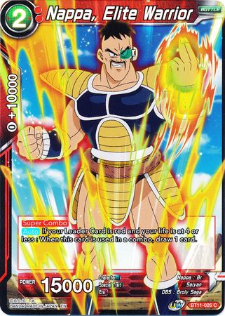 Nappa, Elite Warrior (BT11-026) [Vermilion Bloodline 2nd Edition] | The Time Vault CA