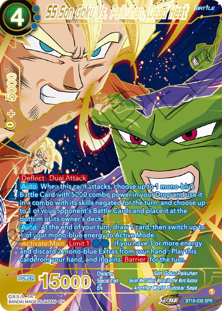 SS Son Goku Vs. Paikuhan, Dead Heat (SPR) (BT18-038) [Dawn of the Z-Legends] | The Time Vault CA
