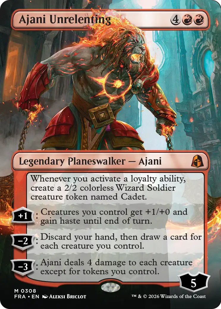 Ajani Unrelenting (Borderless) [Reality Fracture] | The Time Vault CA