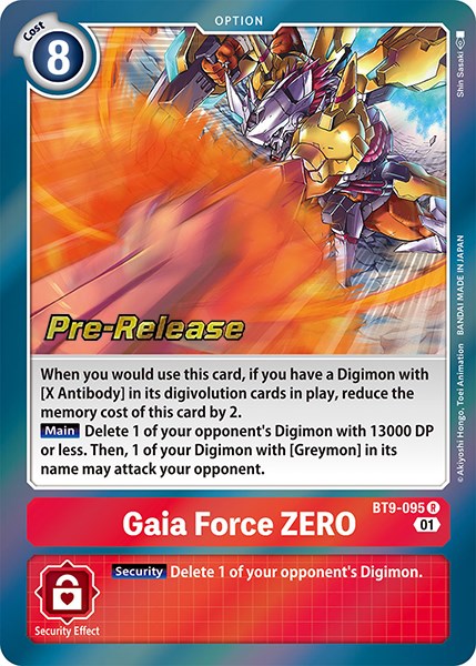 Gaia Force ZERO [BT9-095] [X Record Pre-Release Promos] | The Time Vault CA