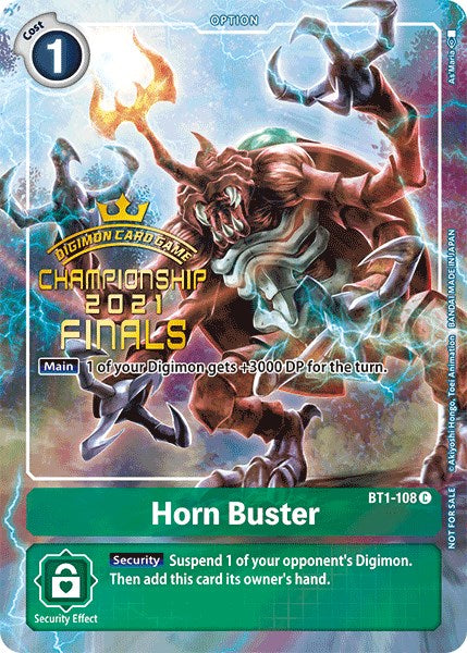 Horn Buster [BT1-108] (2021 Championship Finals Tamer's Evolution Pack) [Release Special Booster Promos] | The Time Vault CA