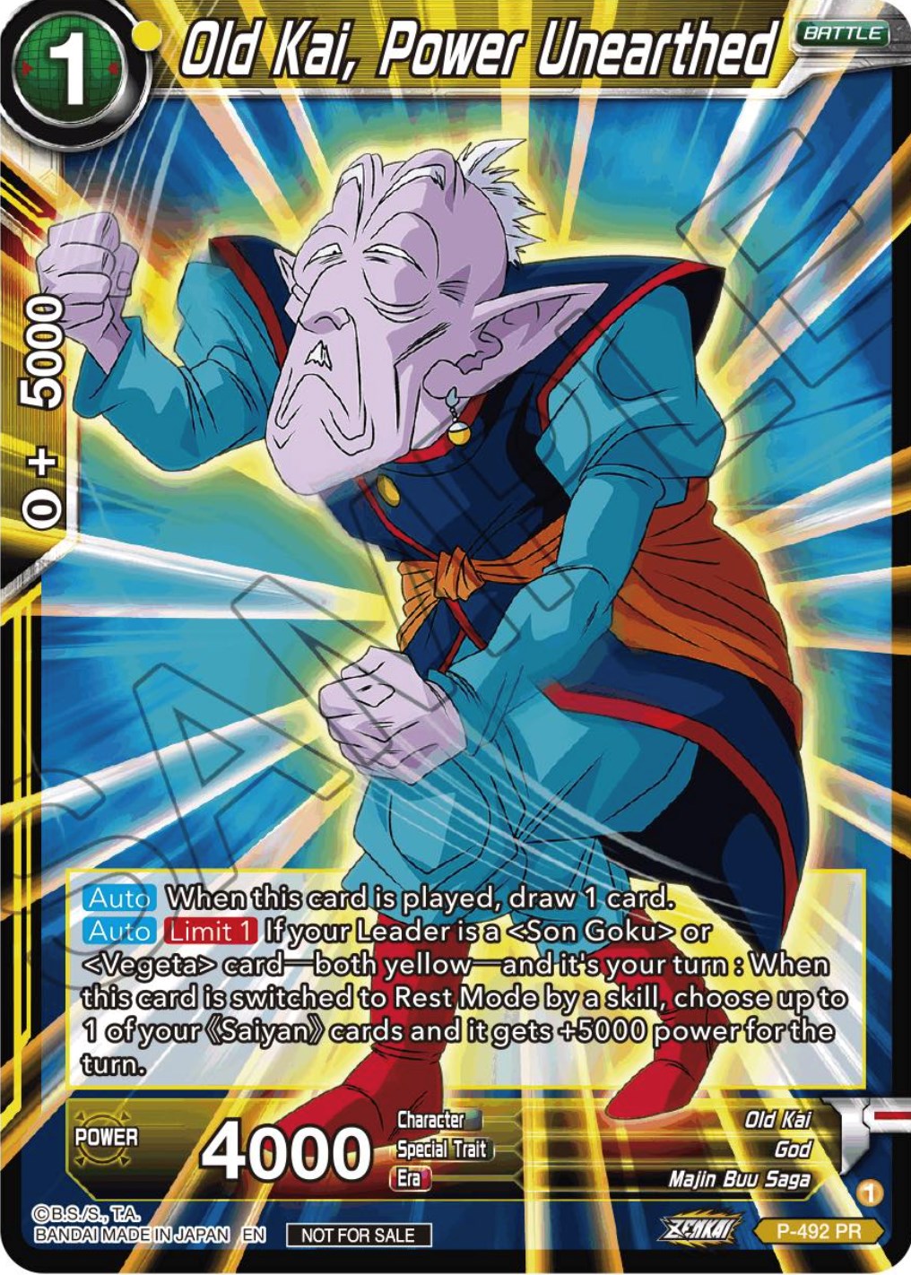 Old Kai, Power Unearthed (Zenkai Series Tournament Pack Vol.3) (P-492) [Tournament Promotion Cards] | The Time Vault CA