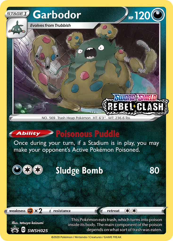 Garbodor (SWSH025) (Prerelease Promo) [Sword & Shield: Black Star Promos] | The Time Vault CA