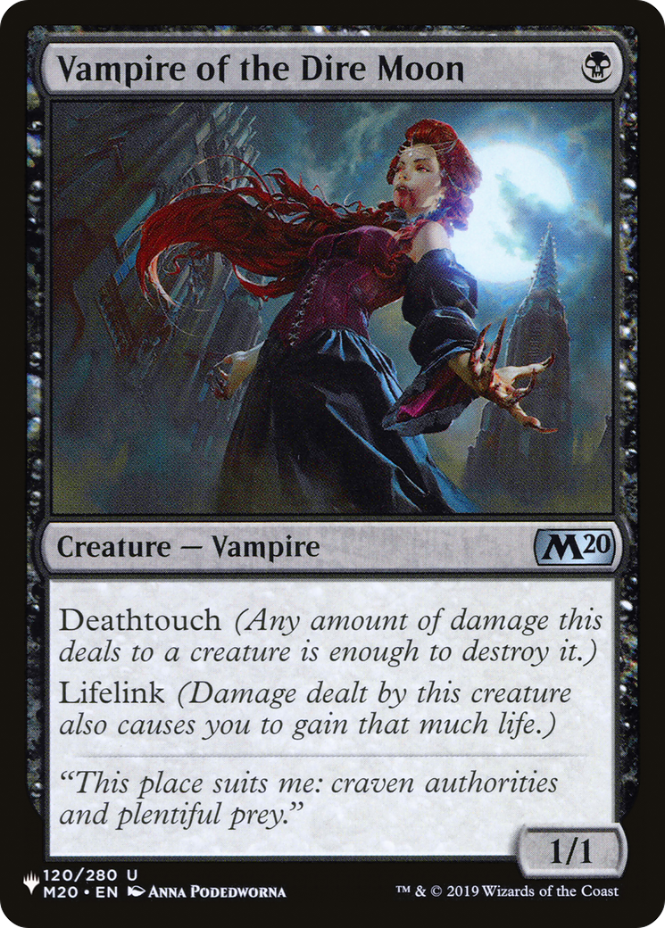 Vampire of the Dire Moon [The List] | The Time Vault CA