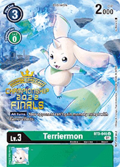 Terriermon [BT3-046] (2022 Championship Finals Digimon Tamers Pack) [Release Special Booster Promos] | The Time Vault CA