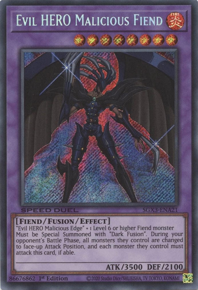 Evil HERO Malicious Fiend [SGX3-ENA21] Secret Rare | The Time Vault CA