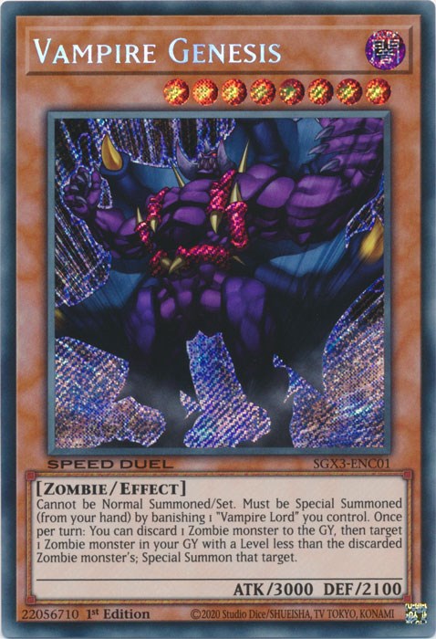 Vampire Genesis [SGX3-ENC01] Secret Rare | The Time Vault CA