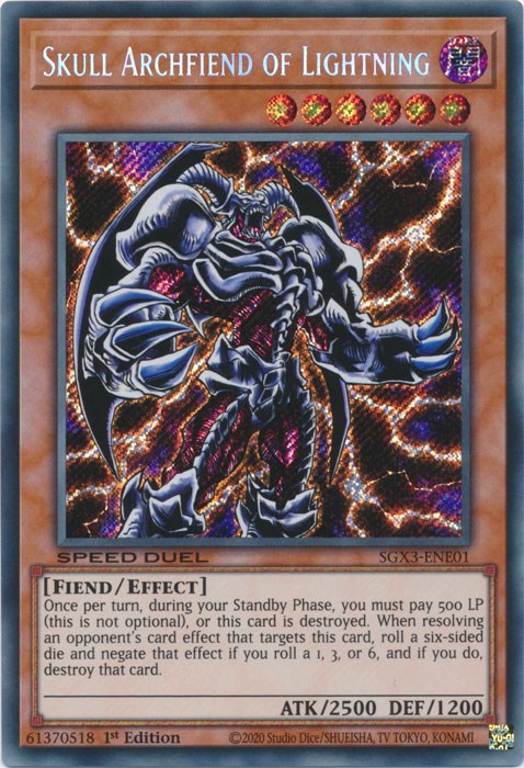 Skull Archfiend of Lightning [SGX3-ENE01] Secret Rare | The Time Vault CA