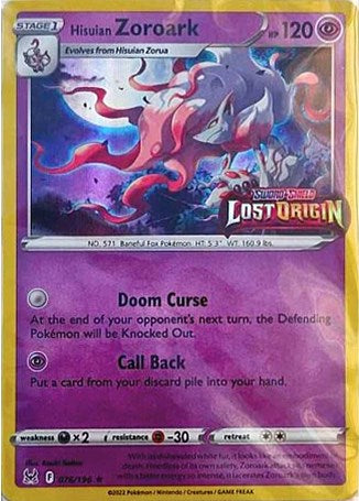 Hisuian Zoroark (076/196) (Lost Origin Stamp) [Sword & Shield: Lost Origin] | The Time Vault CA