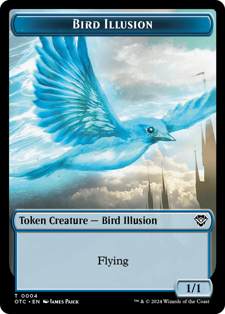 Dragon Elemental // Bird Illusion Double-Sided Token [Outlaws of Thunder Junction Commander Tokens] | The Time Vault CA