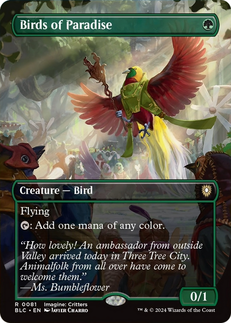 Birds of Paradise (Borderless) [Bloomburrow Commander] | The Time Vault CA