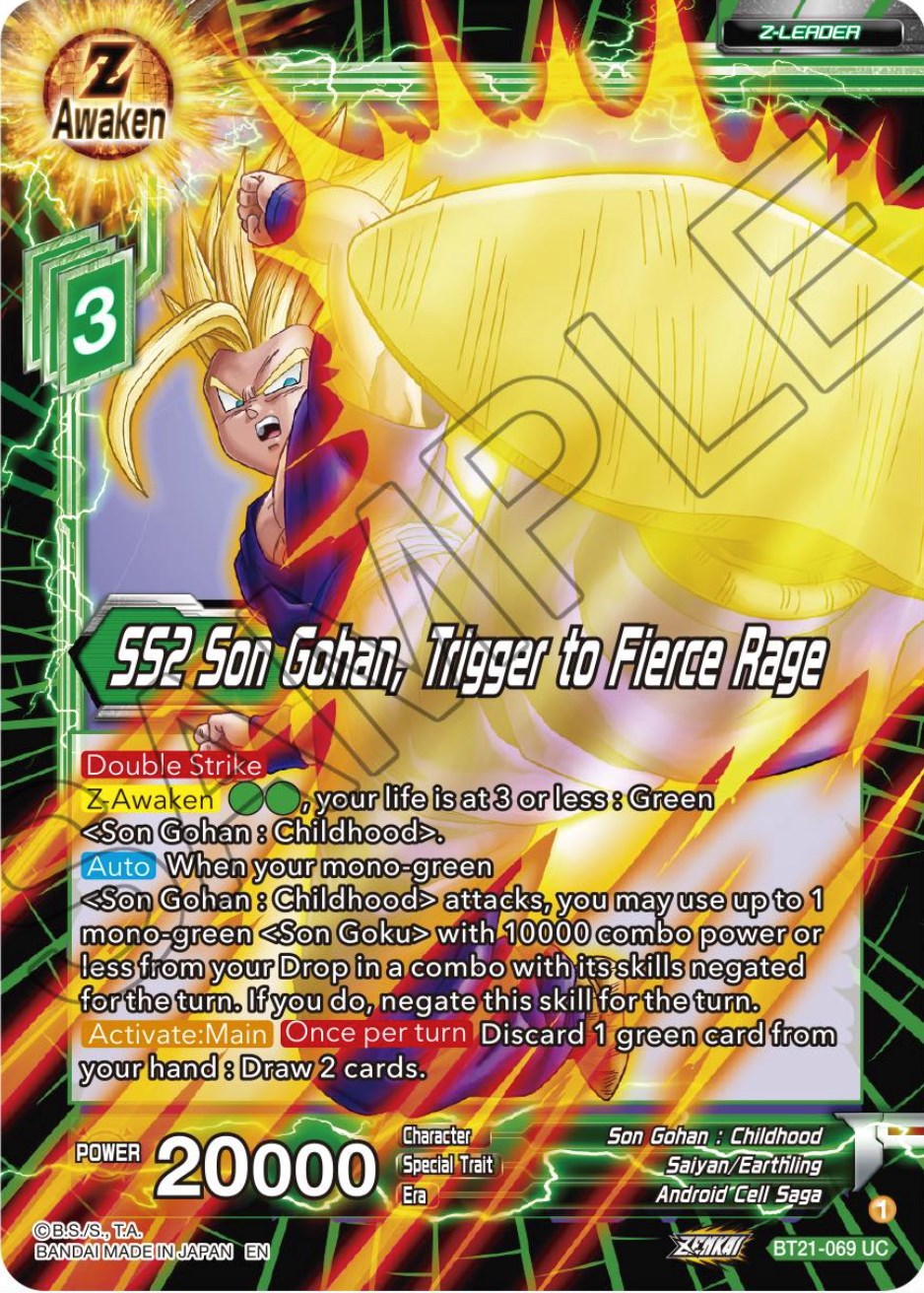 SS2 Son Gohan, Trigger to Fierce Rage (BT21-069) [Wild Resurgence] | The Time Vault CA